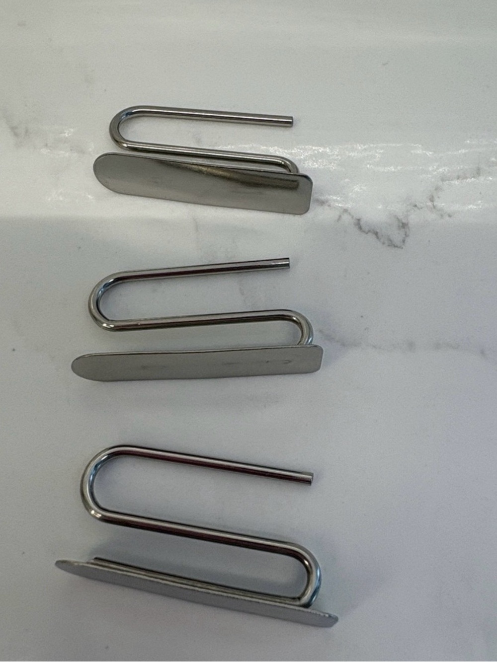 Pottery Barn Curtain Hooks 1.5” Silver Metal Slide Pins - Picture 3 of 4
